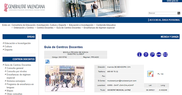 guia GV centros musica