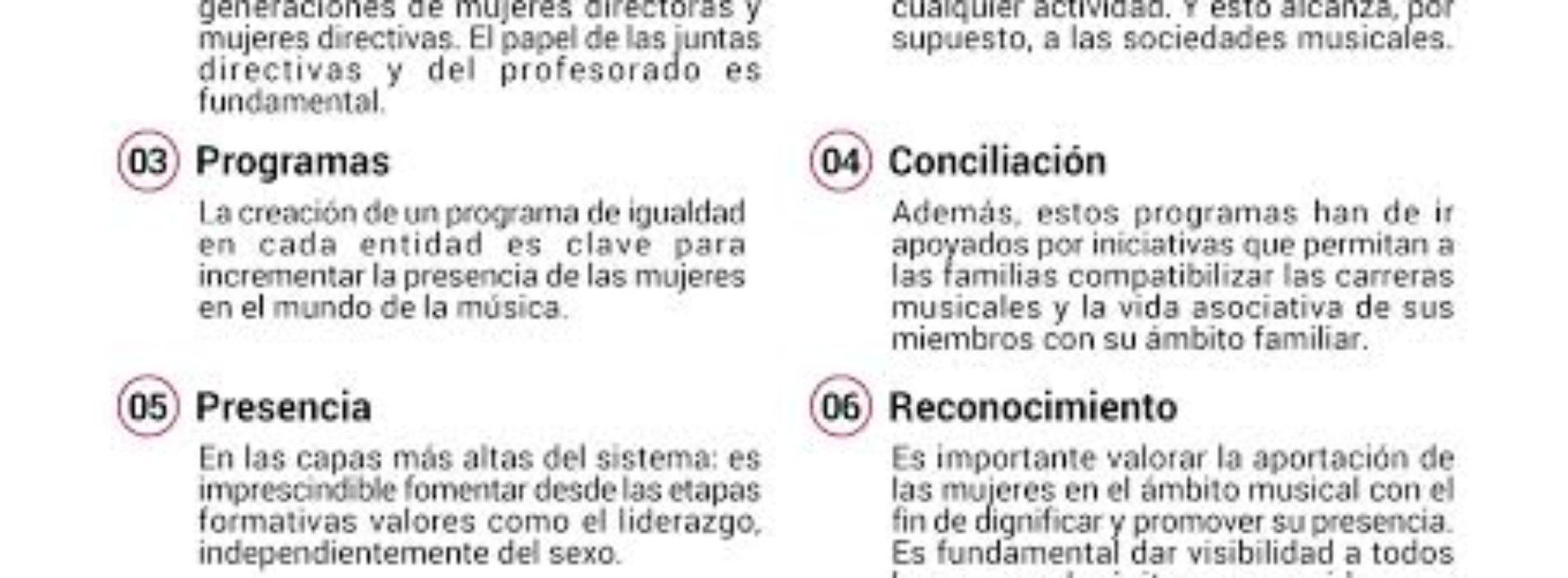 La FSMCV edita un catálogo para impulsar la presencia y liderazgo de las mujeres en la música.