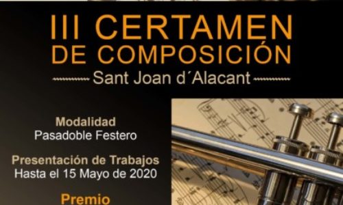 La Sociedad Musical «La Paz» convoca el III Certamen de Composición Musical «Sant Joan d’Alacant»