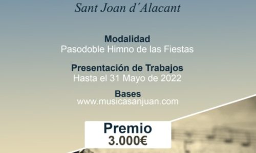 La Sociedad Musical «La Paz» convoca el IV Certamen de Composición Musical «Sant Joan d’Alacant»